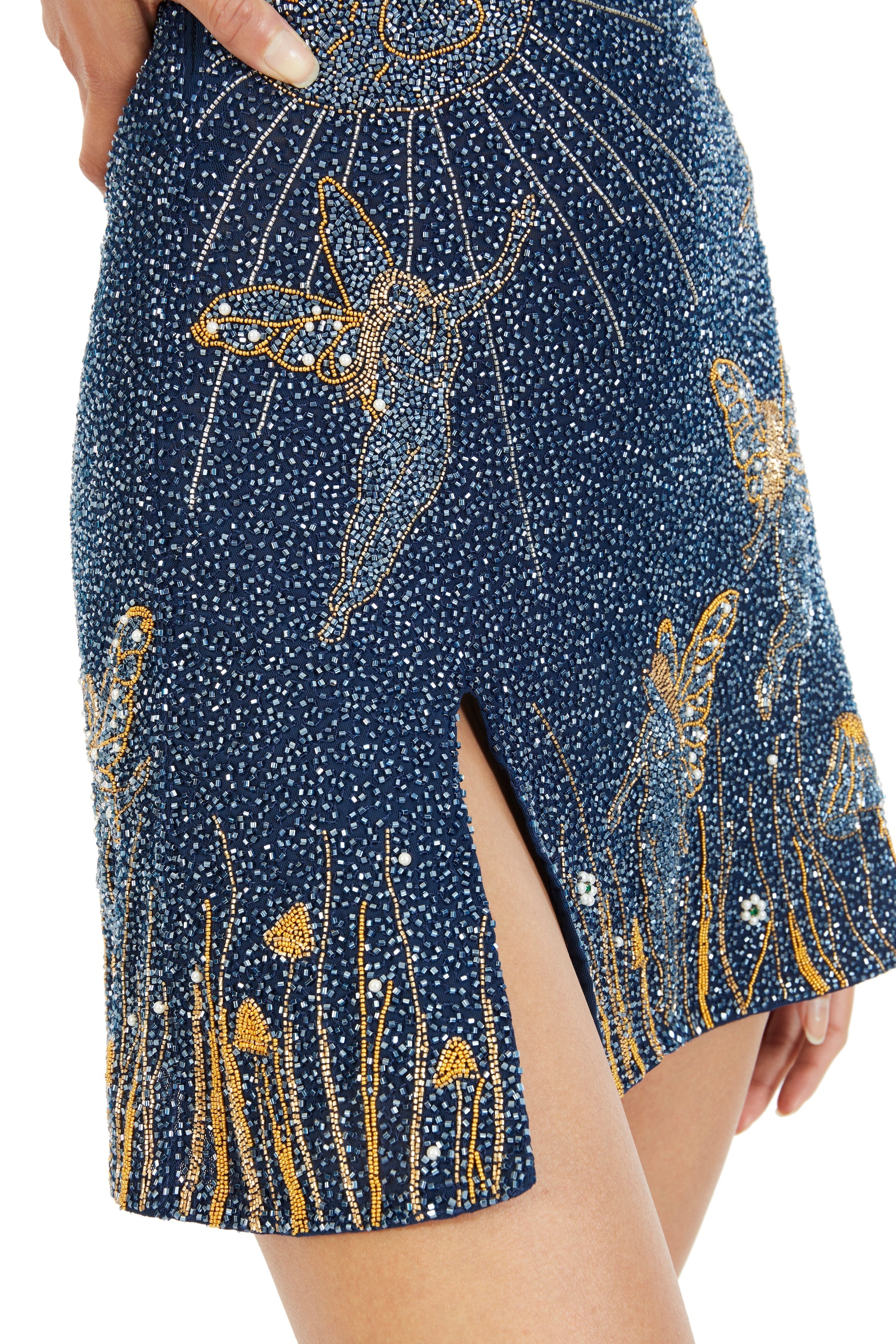 Midnight Slit Embellished Dress