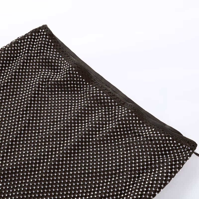 Rhinestone Mesh Mini Dress (Set)