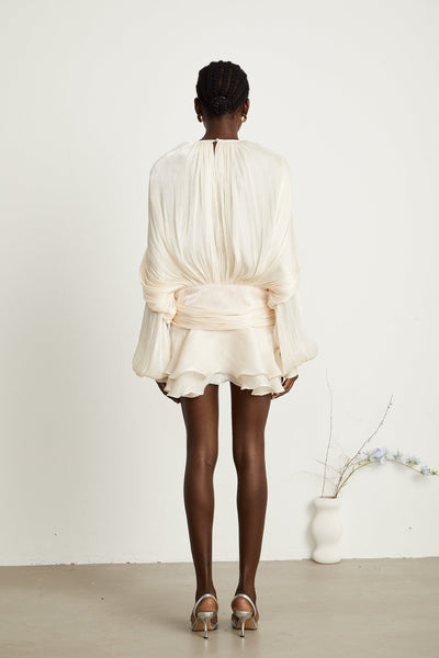 Rosie Pleated Ruffled Mini Dress