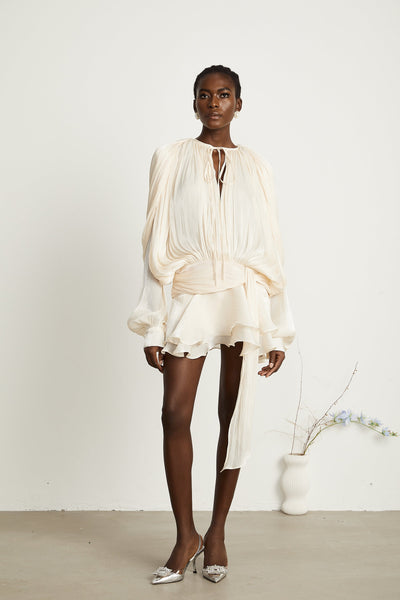 Rosie Pleated Ruffled Mini Dress