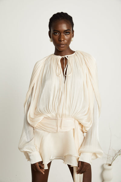 Rosie Pleated Ruffled Mini Dress