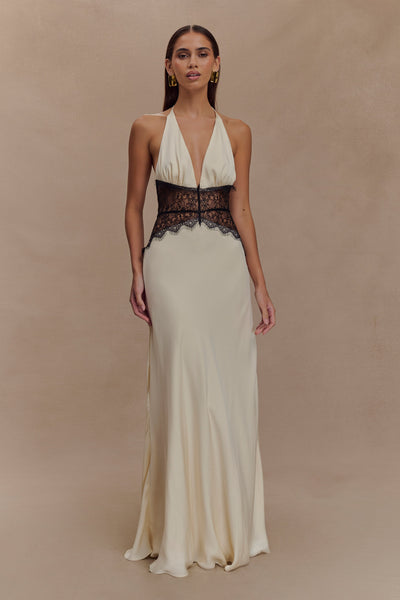 Lyanna Lace & Satin Maxi Dress