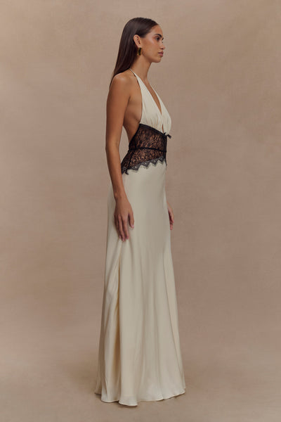 Lyanna Lace & Satin Maxi Dress
