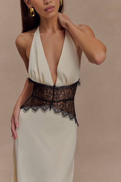 Lyanna Lace & Satin Maxi Dress