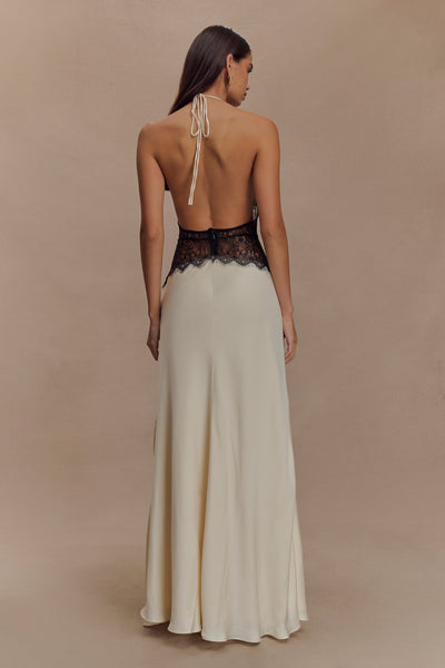 Lyanna Lace & Satin Maxi Dress