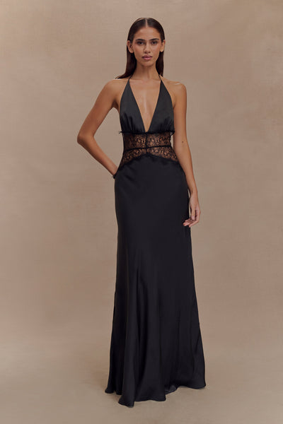 Lyanna Lace & Satin Maxi Dress