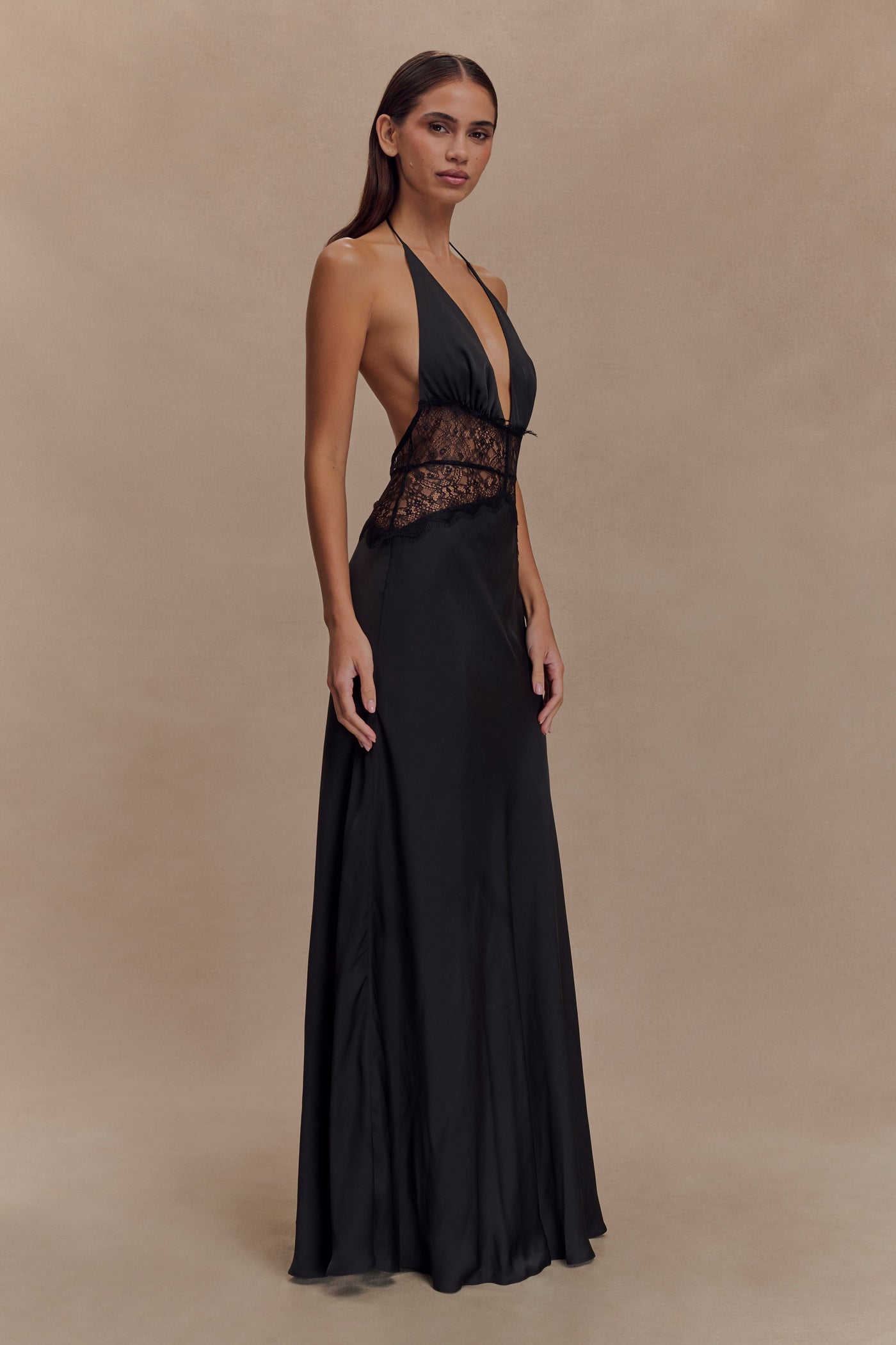 Lyanna Lace & Satin Maxi Dress