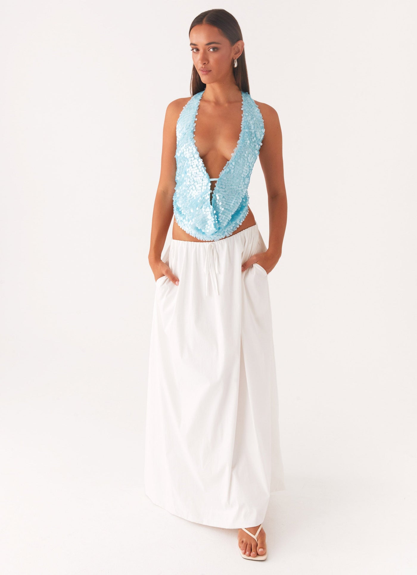 Rio Cowl Neck Halter Top