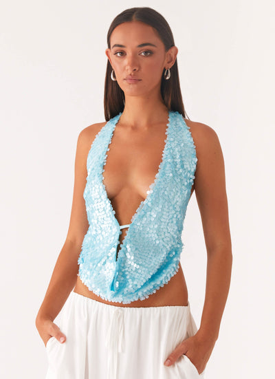 Rio Cowl Neck Halter Top