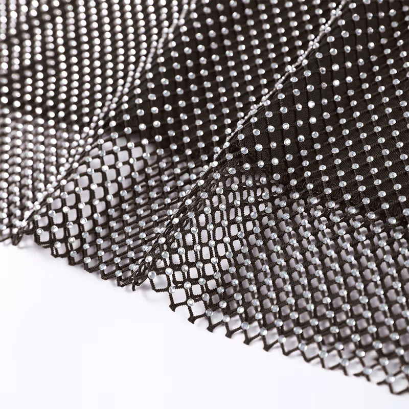 Rhinestone Mesh Mini Dress (Set)